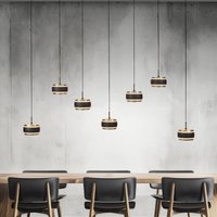 PURE LED-hänglampa Falling Rings svart längd 132 cm 7 lampor