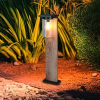 Trio Lighting ARDILA path light, wood look, height 65 cm, metal/glass, IP44