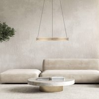 LED-hänglampa PURE E-Loop, elfenbensguld, Ø 70 cm, aluminium, CCT