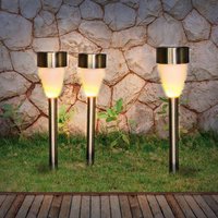 Lampa z grotem ziemnym LED 33576-3, stal nierdzewna, zestaw 3 szt