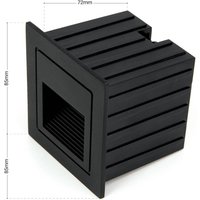 ORION Loro LED-vägginbyggnadslampa, svart, bredd 8,5 cm, aluminium