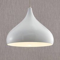Lindby hanging light Ritana, white, metal, Ø 31 cm, E27