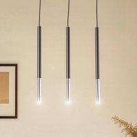Euluna Thalassa pendant lamp, 3-bulb, G9, black/chrome, longitudinal