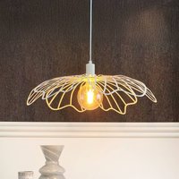 Dyberg Larsen Hänglampa BLUMEN, pärlvit, Ø 60 cm, metall