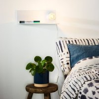 Lucide Sebo - white metal wall light with shelf