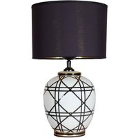 PR Home bordslampa New York, svart, höjd 45 cm, keramik