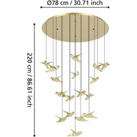 EGLO Stars of Light LED pendant lamp Paratebueno brass round 17fl