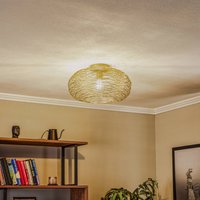 Lindby taklampa Kaviya, guldfärgad, Ø 40 cm, järn, E27