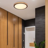 Globo Bruno LED-taklampa med träram CCT Ø 30 cm