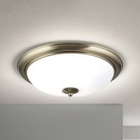 ORION Empire taklampa, Ø 48 cm, antik mässing, matt opalglas