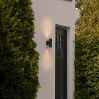Nordlux Utomhusvägglampa Artilus, svart, aluminium, IP54, upp/ner