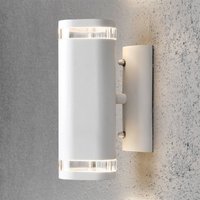 Konstsmide Utomhusvägglampa Modena med skåra, 2 lampor, vit