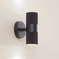 Lindby Jovane outdoor wall light, black, aluminium, 2-bulb