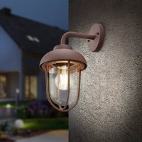 Trio Lighting Utomhusvägglampa DUERO, rostfärgad Höjd 33 cm Metall/glas IP44