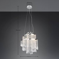 Reality Leuchten LED hanging light Pomp, Ø 38 cm, chrome, acrylic/metal, CCT