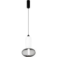 Luce Ambiente Design LED-hänglampa INKAS, höjd 41 cm, svart, glas/metall, CCT