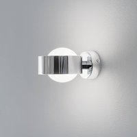 Argon Mado wall light, chrome-coloured steel, opal glass, 1-bulb