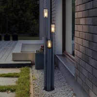 Globo Boston lamp post, 3-bulb, anthracite