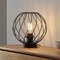 Lindby table lamp Danika, black, metal, Ø 25 cm