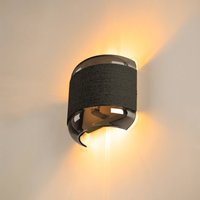 SLV Pantilo Rope vägglampa, svart/grå/silver, glas