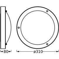 OSRAM taklampa BATHROOM, svart Ø 31 cm metall/glas IP44