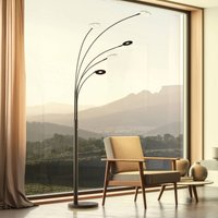 FISCHER & HONSEL LED-golvlampa Dent, svart, 225 cm, metall, CCT, 5 lampor