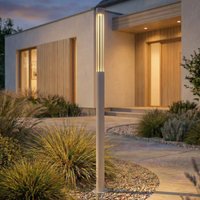 Lindby LED path light Fjorya, height 90 cm, stone grey, IP65