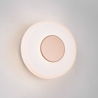 Trio Lighting LED wall light Celeste, brown/white, Ø 22 cm glass dimmable