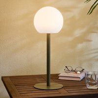 Lindby LED table lamp Eleia, green, metal, rechargeable battery