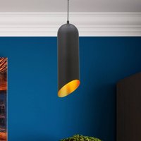 ROYALTECH Kerina pendant light, black, Ø 12 cm, metal, E27