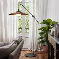 Forestier Parrot floor lamp, abacá lampshade brown
