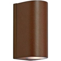LED-Außenwandleuchte Alor, braun, 2-flg., IP65, dimmbar