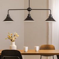 Euluna Suspension Craft III en noir, à 3 lampes