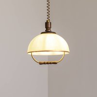 Lamkur Ilsa pendant light, white/gold, Ø 30 cm, height adjustable