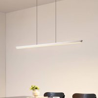 Lucande LED hanging light Solvar, 117 cm, silver, CCT, dimmable