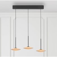 Suspension LED Elipsa de Paul Neuhaus, à 3 lampes, blanc/noir