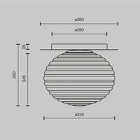 Maytoni plafonnier Reels, noir / gris, Ø 35 cm, verre