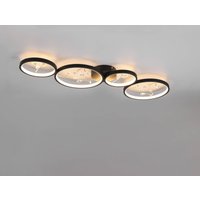 Trio Lighting Plafonnier LED Groovy à 4 lampes noir 3.000K