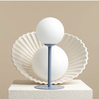 ALDEX Bordslampa Joel, höjd 35 cm, blå/vit