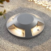Lucande Jeffrey LED floor spotlight, silver, 4 light outlets