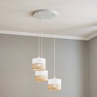 TK Lighting Linobianco pendant light, round, 3-bulb
