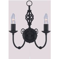 Searchlight Svart vägglampa ZANZIBAR