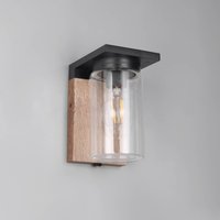 Trio Lighting Applique d'extérieur ARDILA, aspect bois Hauteur 19 cm Métal/verre IP44