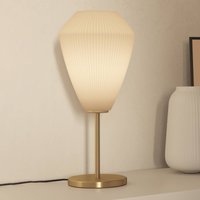 EGLO Caprarola table lamp, height 46 cm, sand colour/brass, glass