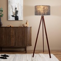 Näve 2072528 floor lamp, wooden tripod, fabric