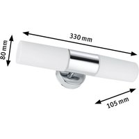 Paulmann Lenia vägglampa IP44 krom/opal 2 lampor