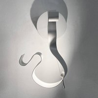 Knikerboker Curve LED wall light, steel, white