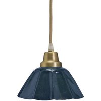PR Home Hängeleuchte Ester, blau, Ø 17 cm, Stecker, E27