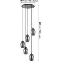 EGLO Stars Of Light Hänglampa Estanys, svart, 5 lampor, rund