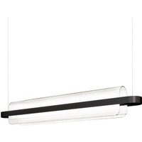kdln LED pendant light Nami, black, length 150 cm, glass